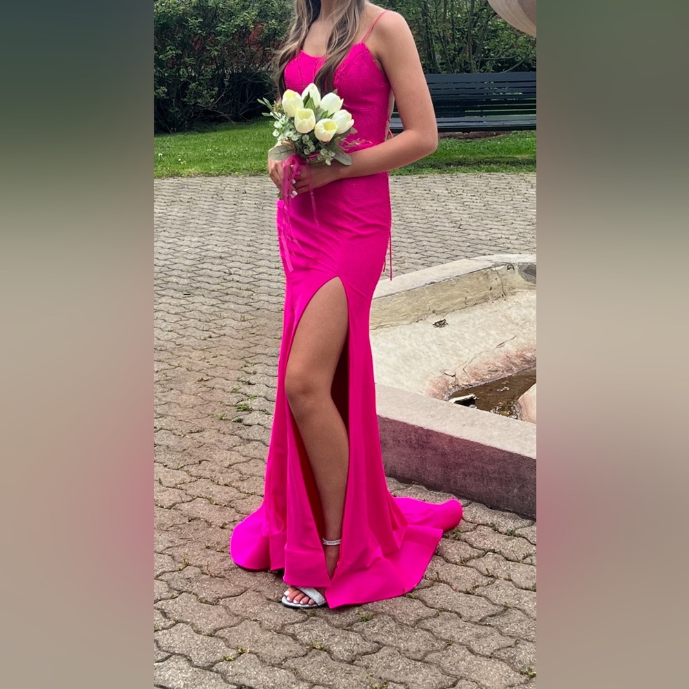 Size 4 Hot Pink Prom Dress
